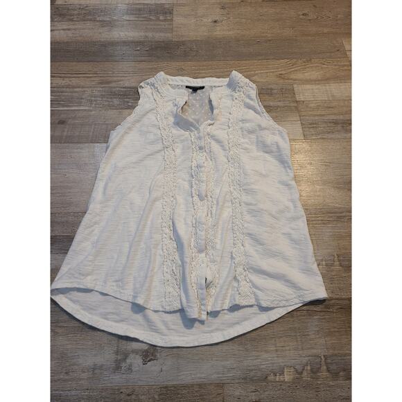 For Cynthia large womens white button down tank top - Picture 1 of 9